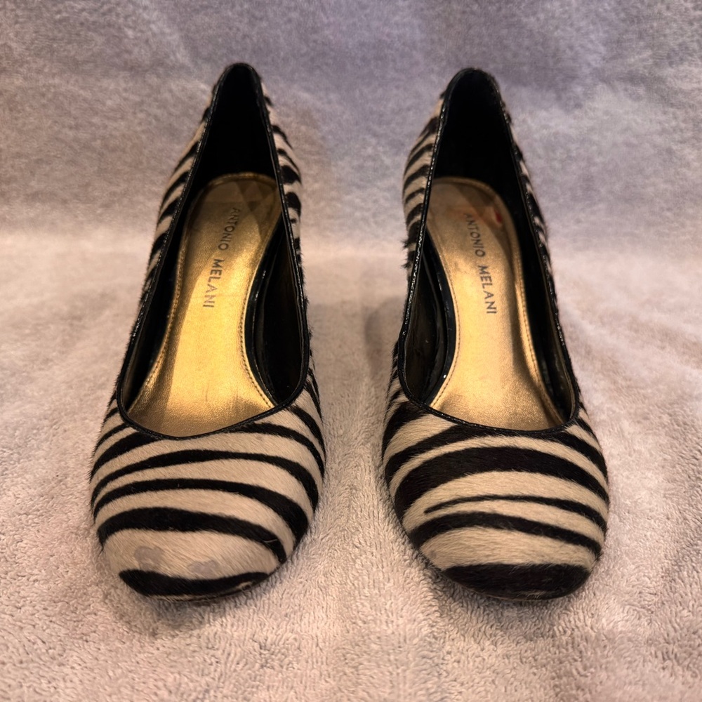 ANTONIO MELANI Zebra Stripe Heels